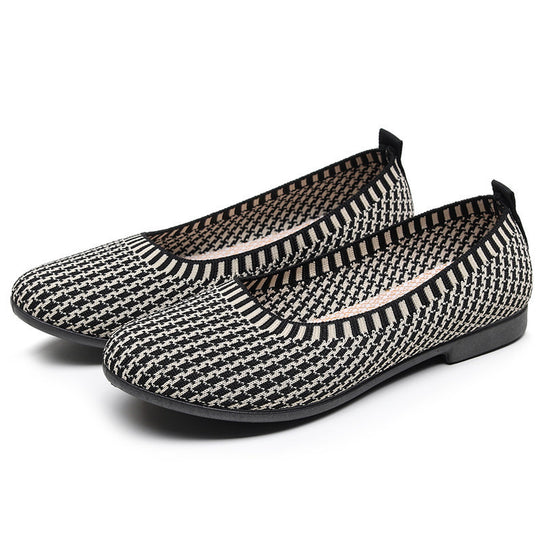 Damen Elegante Ballerinas aus atmungsaktivem Strickmaterial EB