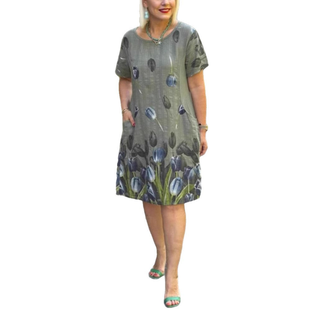 Damen Sommerkleid mit floralen Motiven EB
