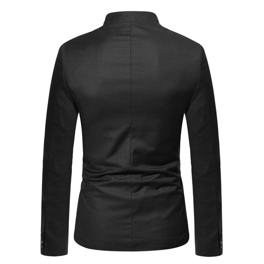 Herren nan Sakko mit Stehkragen, schmaler Silhouette und verdeckter Knopfleiste EB