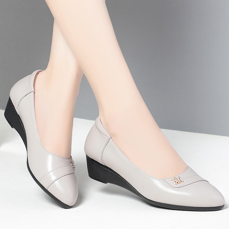 Damen elegante Wedge-Pumps mit modischem Riemchen und bequemem Fußbett EB
