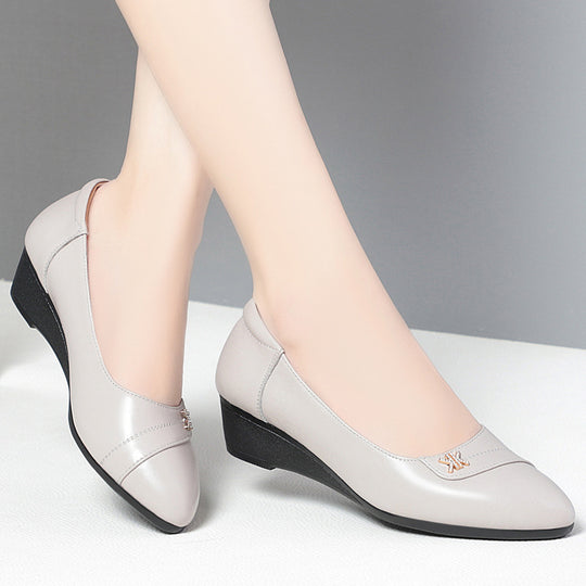 Damen elegante Wedge-Pumps mit modischem Riemchen und bequemem Fußbett EB