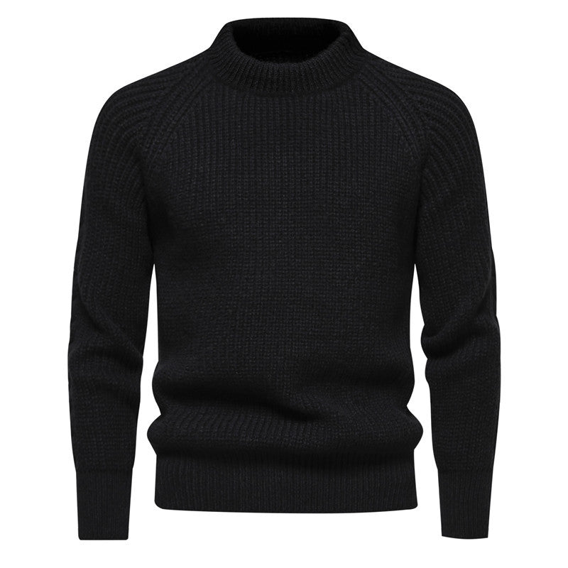 Herren Grobstrickpullover mit hohem Kragen und zeitlosem Design EB