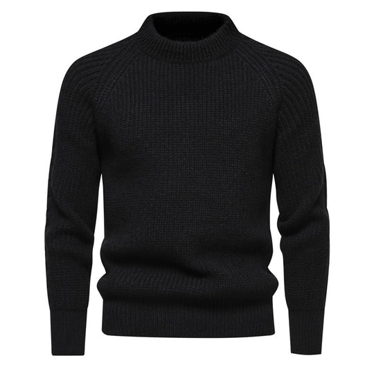 Herren Grobstrickpullover mit hohem Kragen und zeitlosem Design EB
