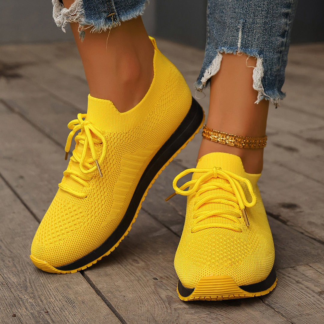 Damen Atmungsaktive Lauf-Sneaker mit elastischem Mesh-Obermaterial EB