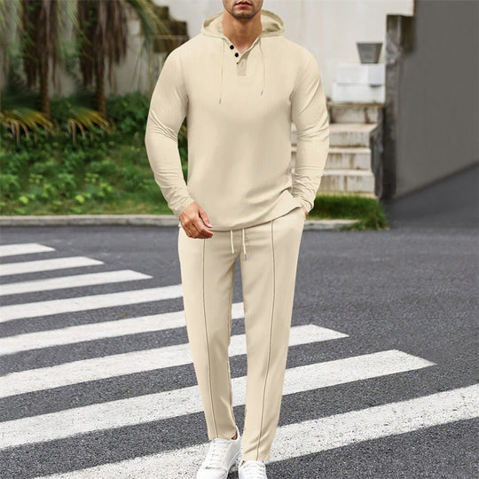 Herren modisches Hoodie-Set mit sportlichem Schnitt und praktischen Funktionen EB