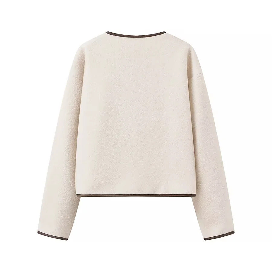 Damen Kuschelige Übergangsjacke mit eleganten Bindebändern und praktischen Taschen EB