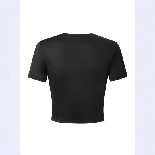Damen Crop-T-Shirt mit auffälligem Statementdruck EB