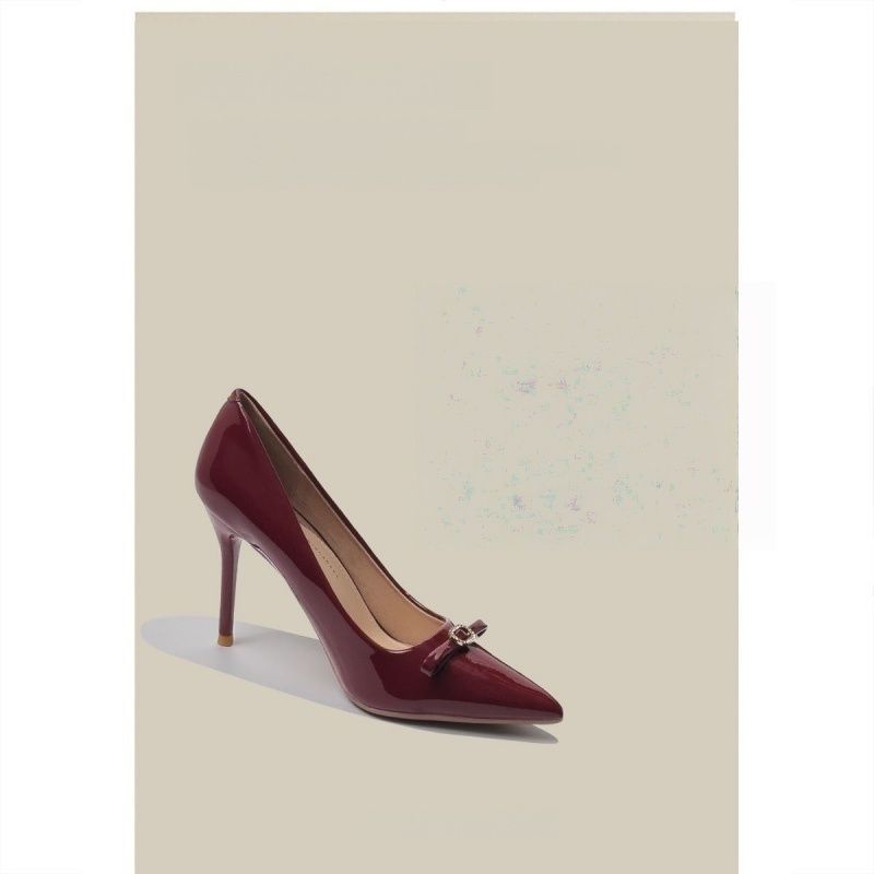 Damen elegante spitze Pumps mit zierlicher Schleifenverzierung EB