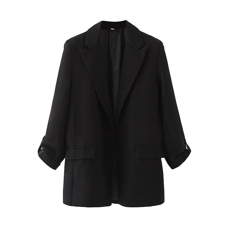 Damen elegante Blazerjacke mit modernem Schnitt und strukturiertem Gewebe EB