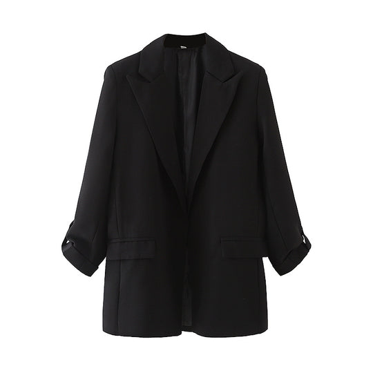 Damen elegante Blazerjacke mit modernem Schnitt und strukturiertem Gewebe EB