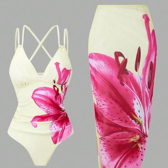 Damen Badeanzug mit elegantem Blumenprint EB