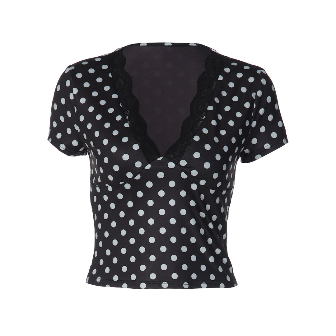 Damen Polka-Dots Spitzenoberteil EB