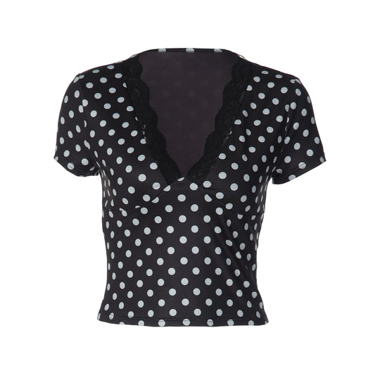 Damen Polka-Dots Spitzenoberteil EB