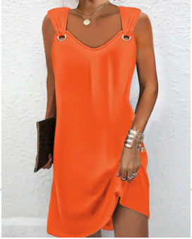 Damen Kleid mit schulterfreiem Design und modischen Ringdetails EB