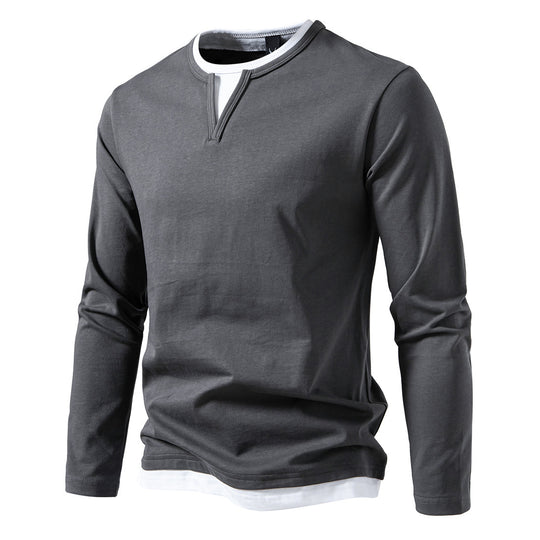 Herren Longsleeve Shirt mit innovativem Kragen EB