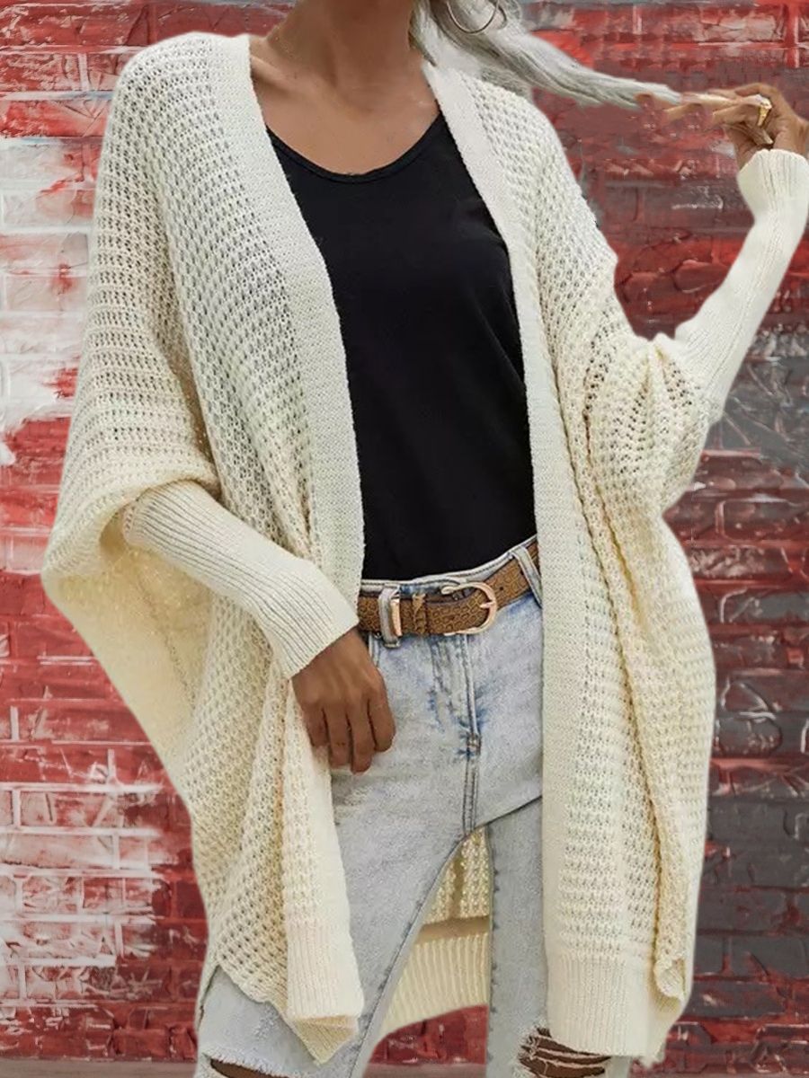 Damen Grobstrick Cardigan im lässigen Design mit weitem Schnitt und feiner Struktur EB
