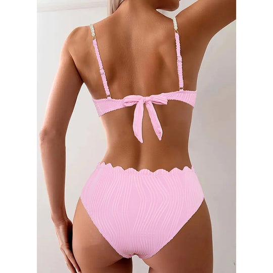 Damen Push-Up-Bikini mit Raffung und eleganten Trägern EB