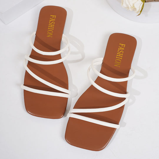 Damen Riemchen-Pantoletten mit eleganten Querriemen und komfortabler Sohle EB