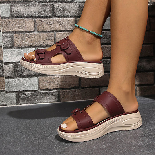 Damen bequeme und stylische Sandalen mit verstellbaren Riemen EB