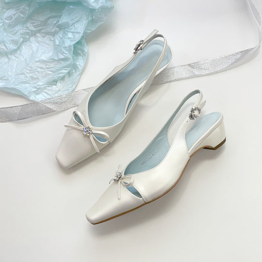 Damen Slingback-Pumps mit elegantem Schleifendetail und geschmackvoller Verzierung EB