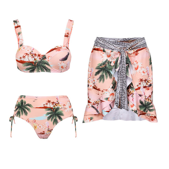 Damen Bikiniset mit hochwertigem Flowerprint und verstellbaren Trägern EB