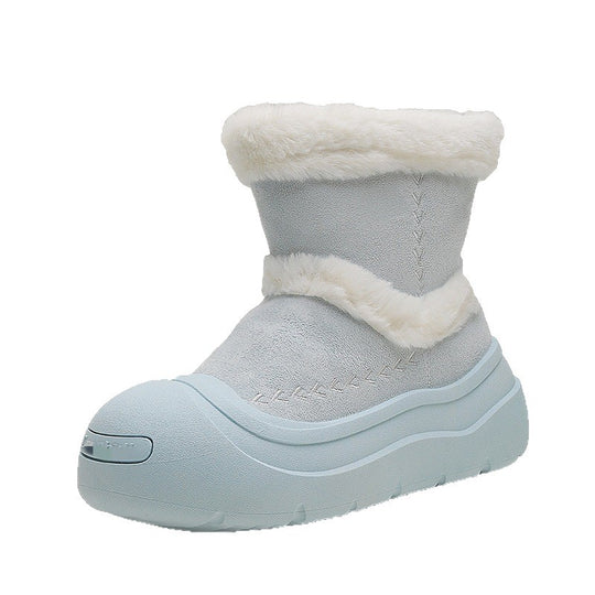 Damen Winterstiefel mit wärmendem Kunstfellkragen und rutschfester Sohle EB