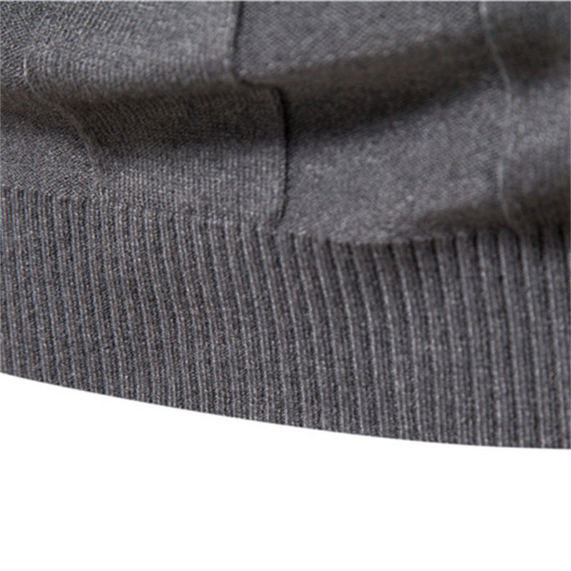 Herren Strickpullover mit hochgeschlossenem Kragen und eleganter Rippstruktur EB