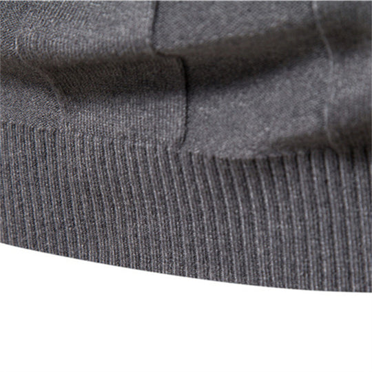 Herren Strickpullover mit hochgeschlossenem Kragen und eleganter Rippstruktur EB