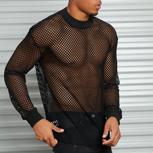 Herren Netzshirt mit einzigartigem Muster und lässigem Schnitt EB
