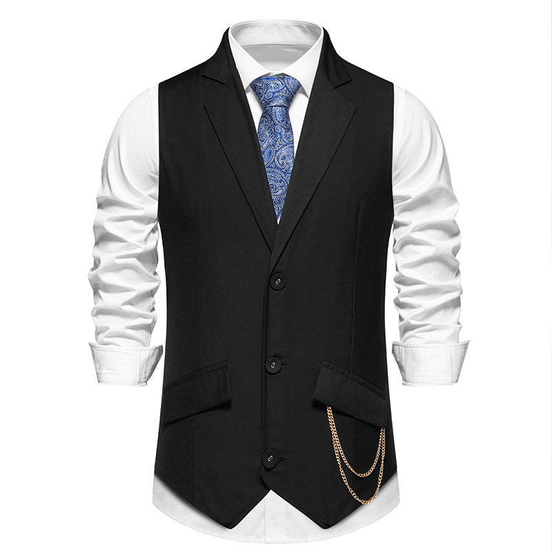 Herren elegante Anzugweste mit praktischen Taschen und modischen Akzenten EB