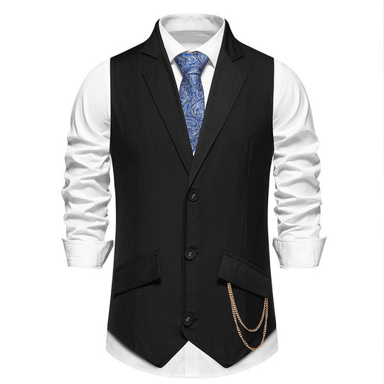 Herren elegante Anzugweste mit praktischen Taschen und modischen Akzenten EB