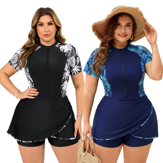 Damen modischer Schwimmanzug mit kurzem Rock EB