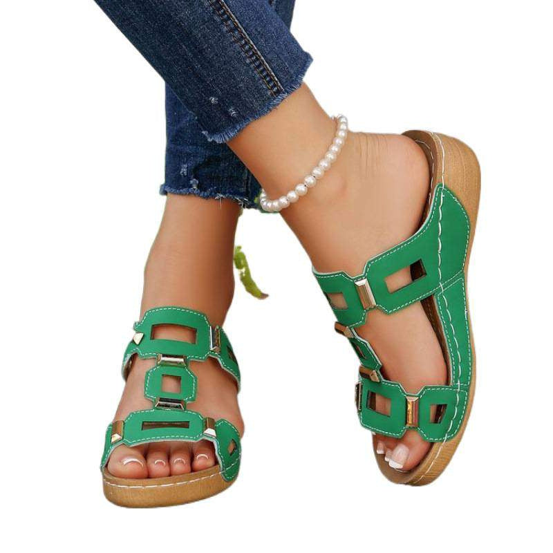 Damen komfortable Mules mit geflochtenem Riemendesign und anatomischem Fußbett EB