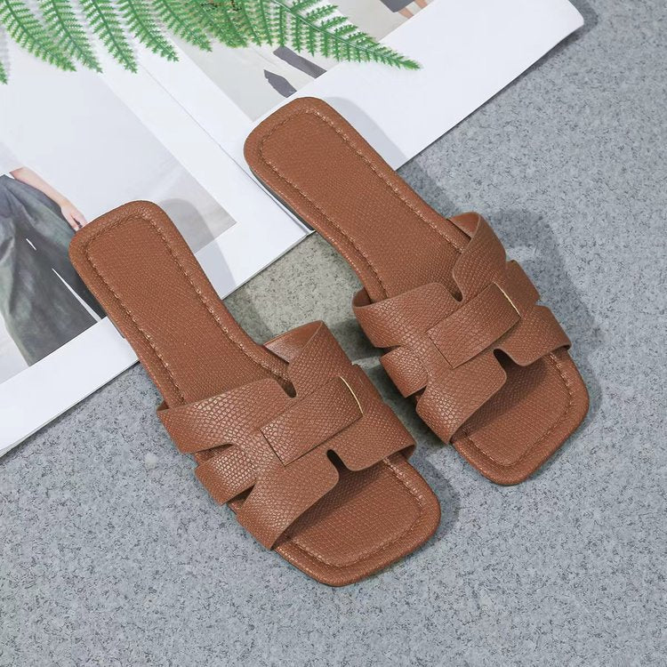 Damen modische Pantoletten mit elegantem Riemen-Design EB
