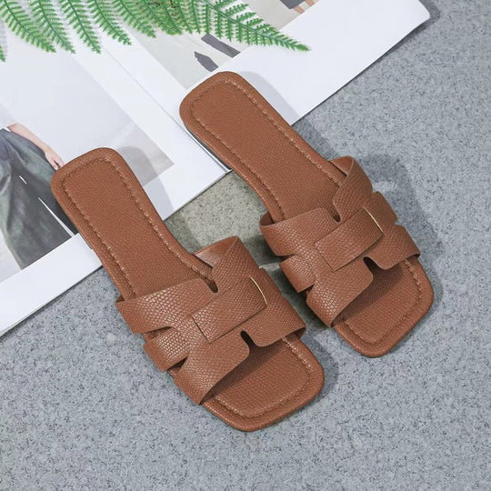Damen modische Pantoletten mit elegantem Riemen-Design EB