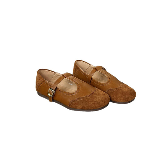 Damen elegante Slipper mit verstellbarem Riemen und feiner Perforation EB
