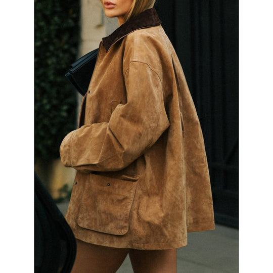 Damen Lässige Wildlederjacke EB