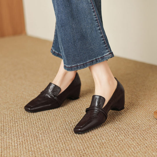 Damen elegante Mokassins mit modischem Riemen EB