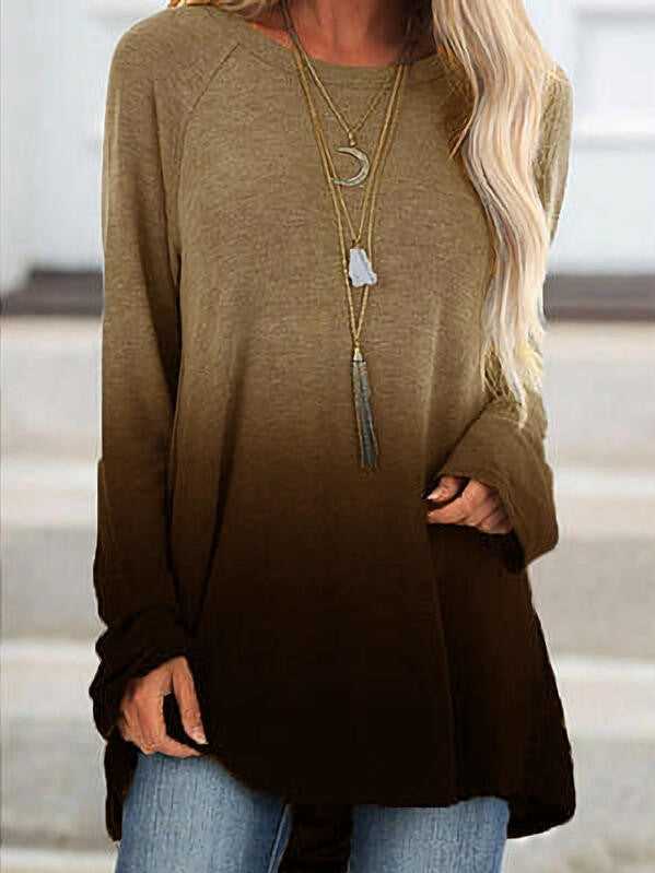Damen Asymmetrische Tunika mit Karopatch und Zierknöpfen EB