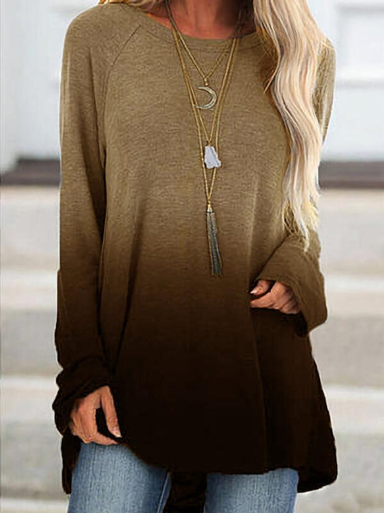 Damen Asymmetrische Tunika mit Karopatch und Zierknöpfen EB