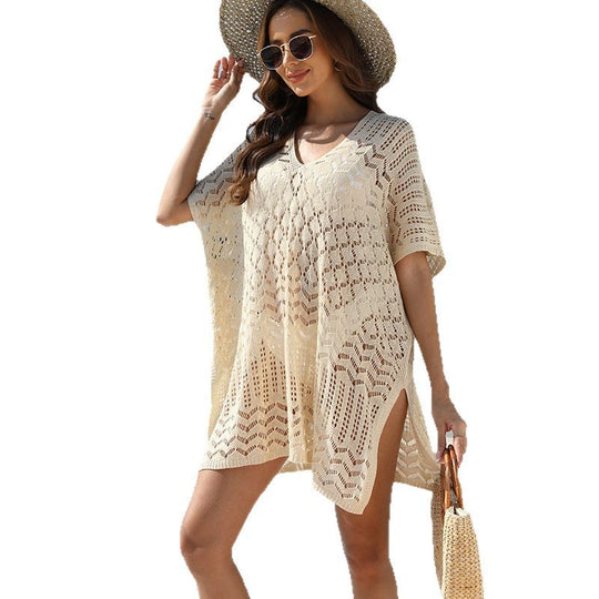 Damen Strandkaftan aus leichtem Strick EB