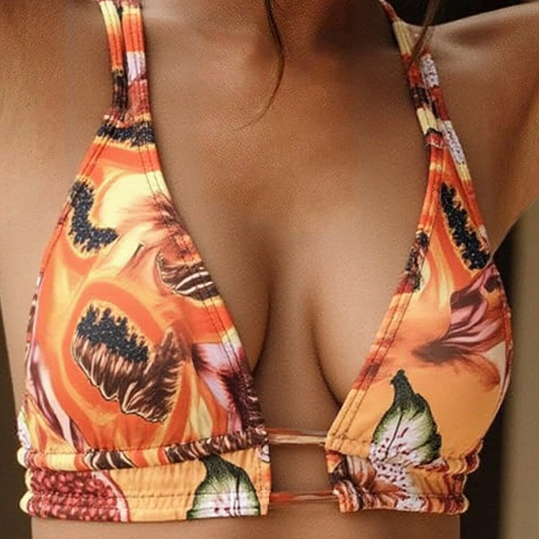 Damen Triangel-Bikini mit raffinierten Fruchtmotiven EB