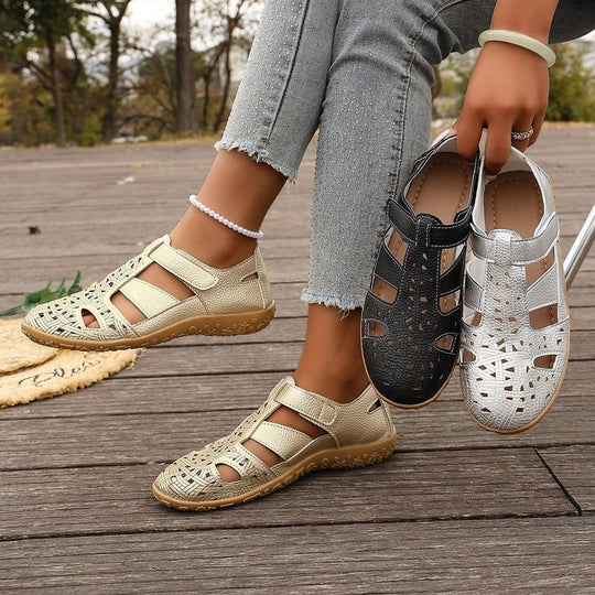 Damen Atmungsaktive Riemensandalen mit verstellbarem Klettverschluss EB