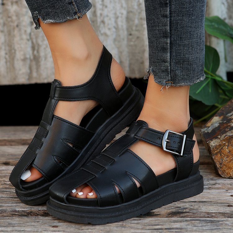 Damen Geschlossene Sandalen mit verstellbarem Riemen EB