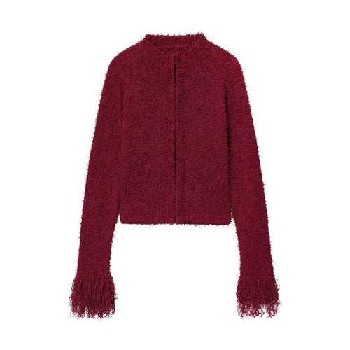 Damen Kuschelige Strickjacke mit auffälligen Ärmeln EB