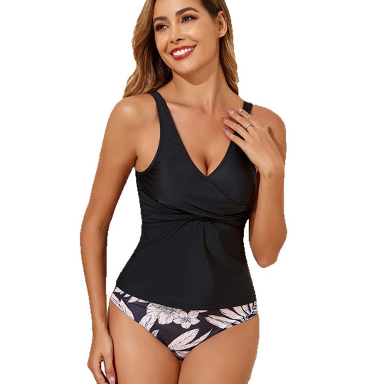 Damen Modischer Tankini mit floralem Unterteil EB