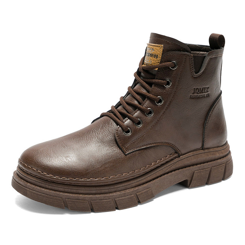 Damen Modische Schnürstiefel mit robustem Sohlenprofil und warmem Innenfutter EB