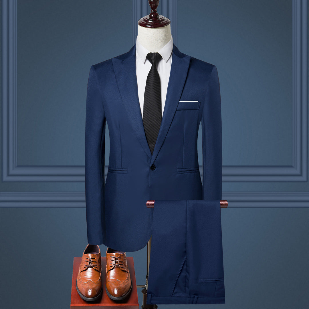 Herren nan schlanker Businessanzug mit tailliertem Sakko und Chino-Hose EB