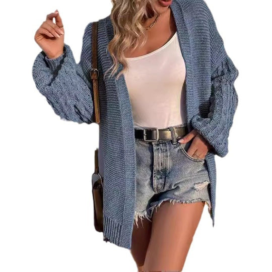 Damen Strickjacke mit weiten Ärmeln und lässigem Schnitt EB