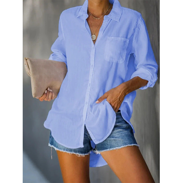 Damen lässige Bluse aus leichtem Stoff EB